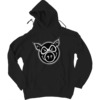Pig Wheels Head Black Men's Hooded Sweatshirt - Small