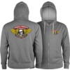 Powell Peralta Winged Ripper Lightweight Zip Gunmetal Heather Men's Hooded Sweatshirt - X-Large