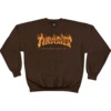 Thrasher Magazine Inferno Dark Chocolate Men's Crew Neck Sweatshirt - Small