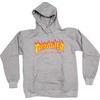 Thrasher Magazine Flames Heather Grey Men's Hooded Sweatshirt - Large