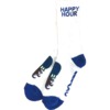 Happy Hour Skateboards Mucho Relaxo White / Blue Crew Socks - One Size Fits Most