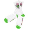 Happy Hour Skateboards Dancing P White / Green Crew Socks - One size fits most