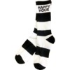 Happy Hour Skateboards Stripes Black / White Crew Socks - One size fits most