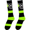 Pig Wheels Pig Head Stripe Acid Green Tall Socks - One size fits most