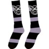 Pig Wheels Pig Head Stripe Lavender Tall Socks - One size fits most