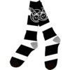 Pig Wheels Pig Head Stripe White Tall Socks - One size fits most