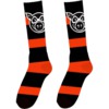 Pig Wheels Pig Head Stripe Neon Orange Tall Socks - One size fits most