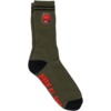 Spitfire Wheels Bighead Fill Emblem Olive / Black / red Crew Socks - One size fits most