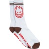 Spitfire Wheels Bighead Crew White / Burgundy / Red Crew Socks - One size fits most