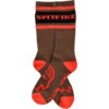 Spitfire Wheels Classic '87 Brown / Red / Black Crew Socks - One Size Fits Most