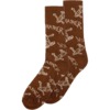 Thrasher Magazine Gonz Logo Pattern Brown / Tan Crew Socks - One size fits most