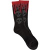 Zero Skateboards 3 Skull Blood Black / Charcoal / Red Crew Socks - One size fits most