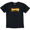 Thrasher Magazine Flames Black Boys Youth Short Sleeve T-Shirt - Youth X-Small