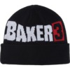 Baker Skateboards Baker 3 Black Beanie Hat - One size fits most