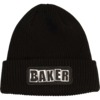 Baker Skateboards Brand Logo Patch Black Beanie Hat - One Size Fits Most