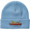 Krooked Skateboards Koffin Cuff Light Blue Beanie Hat - One size fits most