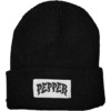 Pepper Grip Tape Co Logo Black Beanie Hat - One size fits most