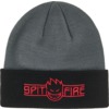 Spitfire Wheels LTB Bighead Script Cuff Charcoal / Black / Red Beanie Hat - One size fits most