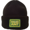 Shake Junt Box Logo Patch Black Beanie Hat - One Size Fits Most