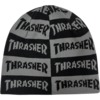 Thrasher Magazine Mag Checkered Black / Grey Skully Beanie - One size fits most
