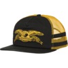 Anti Hero Skateboards Basic Eagle Snapback Black / Yellow Hat - Adjustable