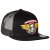 Powell Peralta Winged Ripper Black Mesh Trucker Hat - Adjustable