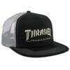 Thrasher Magazine Embroidered Logo Black / Grey Mesh Trucker Hat - Adjustable