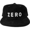 Zero Skateboards Army Corduroy Applique Black / White Hat - Adjustable