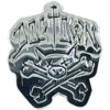 Dogtown Skateboards Pig and Crossbones Silver / Black Enamel Pin - 1.5"