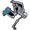 Powell Peralta Skateboard Skeleton Glow Lapel Pin