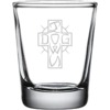 Dogtown Skateboards Cross Logo Clear / Black 2 oz Shot Glass