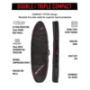 Ocean & Earth Double Compact Black / Red / Grey Fish Surfboard Board Bag - 1-2 boards - 22.5" x 6'