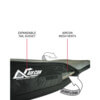 Ocean & Earth Aircon Black / Red Longboard Surfboard Bag - Fits 1 Board - 27.5" x 10'