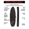 Ocean & Earth Triple Compact Black / Red / Grey Shortboard Board Bag - 1-4 Boards - 22.5" x 6'