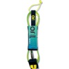 Ocean Grom Tween Clear Yellow / Blue Surfboard Leash - 5'