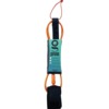 Ocean Grom Teen Clear Orange / Blue Surfboard Leash - 5'
