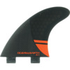 Ocean & Earth OE-2 Control Small Black / Red Thruster Dual Tab - Set of 3 Fins
