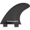 Ocean & Earth Polycarbonate Medium Black Thruster Dual Tab Includes 3 Fins