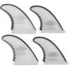 Pro Teck Power Flex 4.5" + 4.25" Clear / Black Futures Quad Surfboard Fins Includes (2) 4.5" Fin / (2) 4.25" Fins