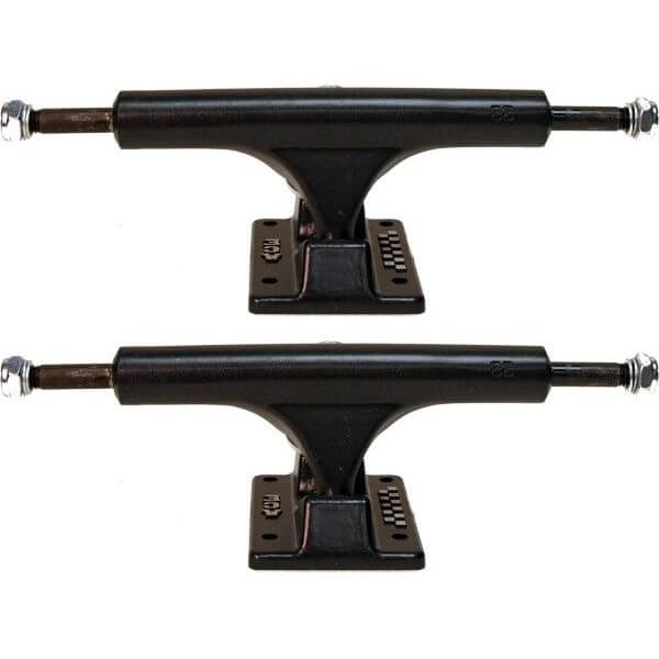 Ace Trucks MFG. 33 Classic High Black Skateboard Trucks - 5.37" Hanger 8.0" Axle (Set of 2)