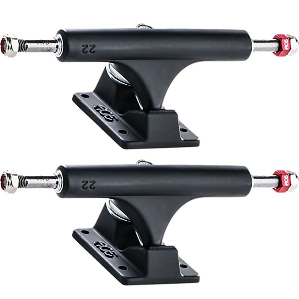 Ace Trucks MFG. AF1 22 Matte Black Skateboard Trucks - 5.2" Hanger 7.75" Axle (Set of 2)