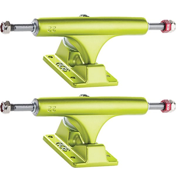 Ace Trucks MFG. AF1 22 Satin Lime Skateboard Trucks - 5.2" Hanger 7.75" Axle (Set of 2)