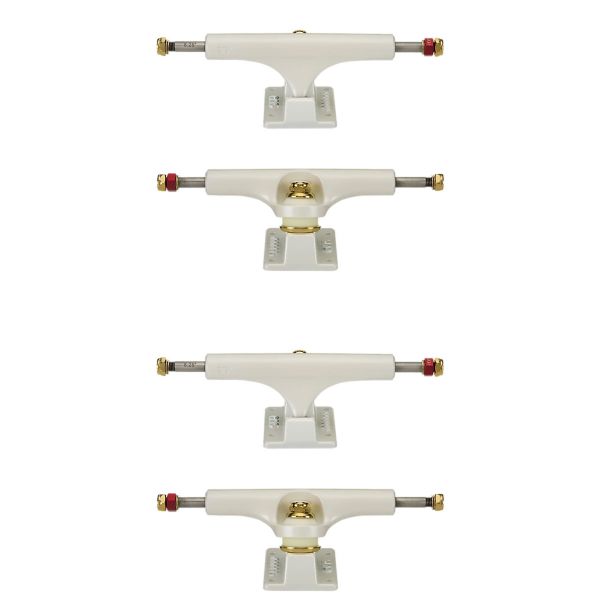 Ace Trucks MFG. AF1 44 Satin White / Gold Skateboard Trucks - 5.6" Hanger 8.25" Axle (Set of 2)