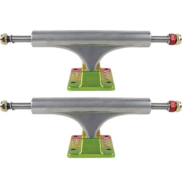Ace Trucks MFG. AF1 55 Anodized Polished / Rasta Skateboard Trucks - 5.8" Hanger 8.5" Axle (Set of 2)