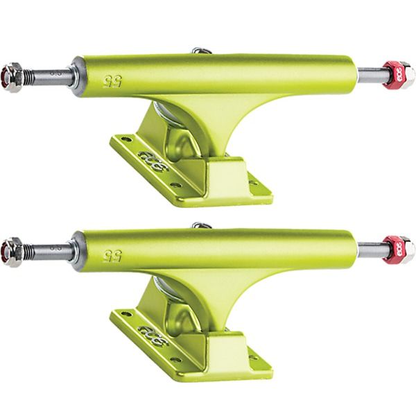 Ace Trucks MFG. AF1 55 Satin Lime Skateboard Trucks - 5.8" Hanger 8.5" Axle (Set of 2)