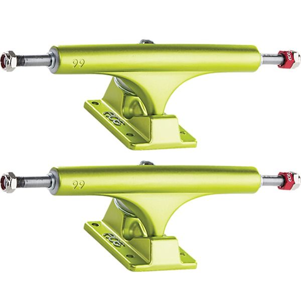 Ace Trucks MFG. AF1 66 Satin Lime Skateboard Trucks - 6.37" Hanger 9.0" Axle (Set of 2)