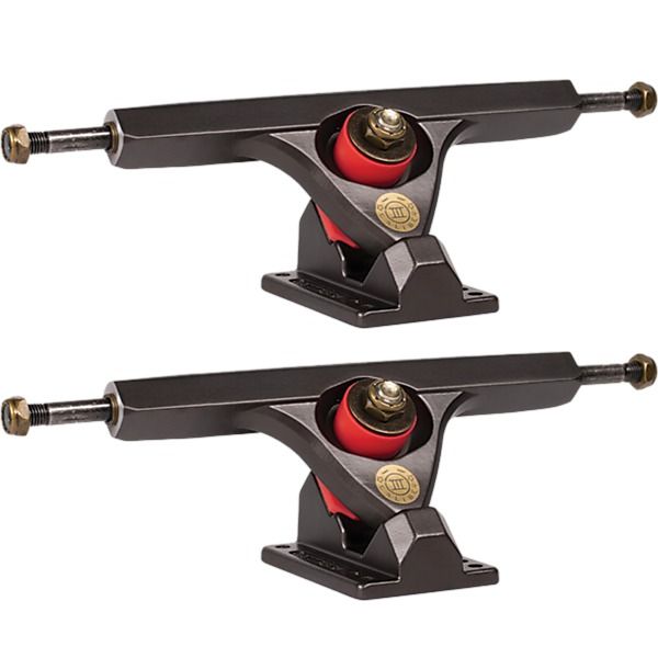 Caliber Trucks III 44 Degree Raked with Shim Bourbon Skateboard Reverse Kingpin Trucks - 7.25" Hanger 10.0" Axle (Set of 2) Caliber Trucks III 44 Degree Raked with Shim Bourbon Skateboard Reverse Kingpin Trucks - 7.25" Hanger 10.0" Axle (Set of 2)