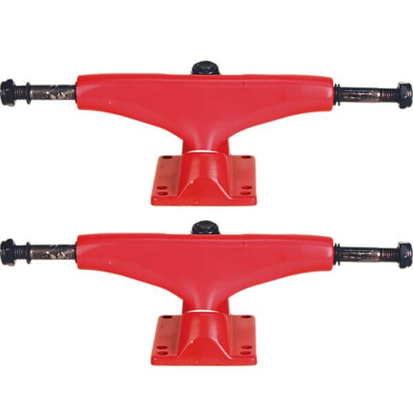 Essentials Skateboard Components Red Skateboard Trucks - 5.0" Hanger 7.75" Axle (Set of 2)
