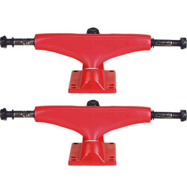 Essentials Skateboard Components Red Skateboard Trucks - 5.0" Hanger 7.75" Axle (Set of 2)