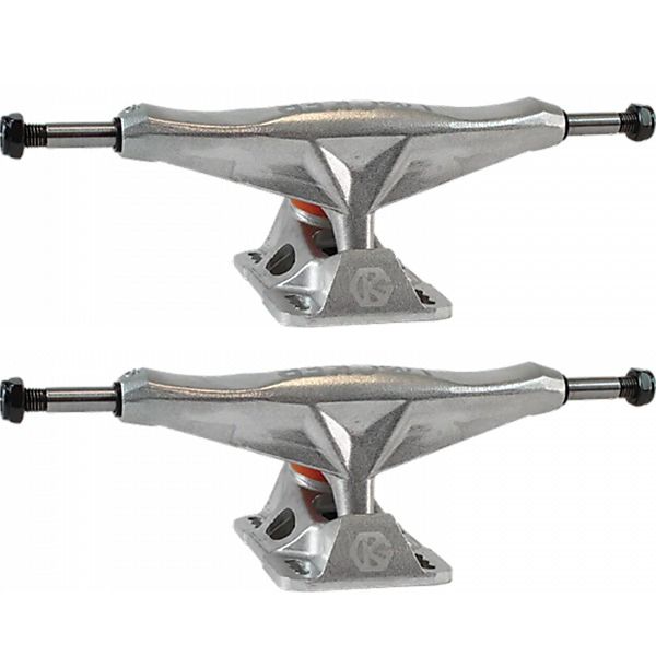 Grind King Truck Co. Locker Raw Silver Skateboard Trucks - 6.37" Hanger 9.25" Axle (Set of 2)